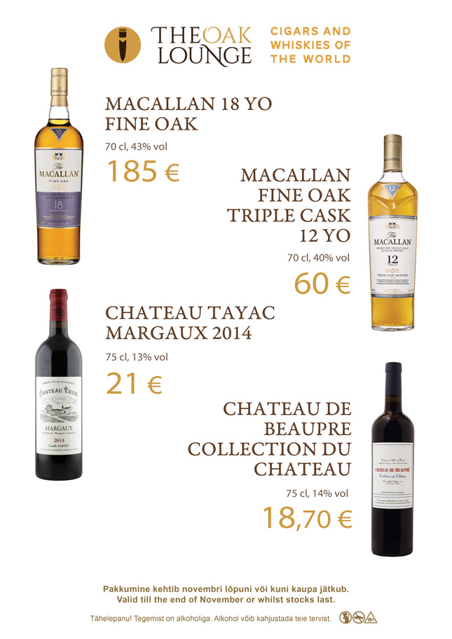 Alcohol Promotion November 2019 May promos are here! Cigars: La Estancia Edicion Exclusiva #60 28€ Davidoff Escurio Gran Toro Cello 17€ A.Fuente Gran Reserva Rothschilds 6,70€ Principle Frothy Monkey 5,90€ Oliva Serie G Maduro 3.75X48 Special G 3.90€ Oliva Serie G 3.75X48 Special G 3.90€ Spirits: Hellyers Road Peated 65€ English Whisky Co. Chapter 14 53€ Canetelli Spumante Brut 6€